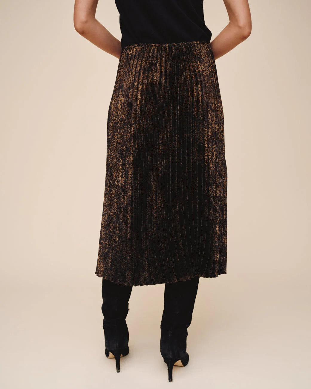 Bella Dahl Pleated Skirt - MICRO LEOPARD