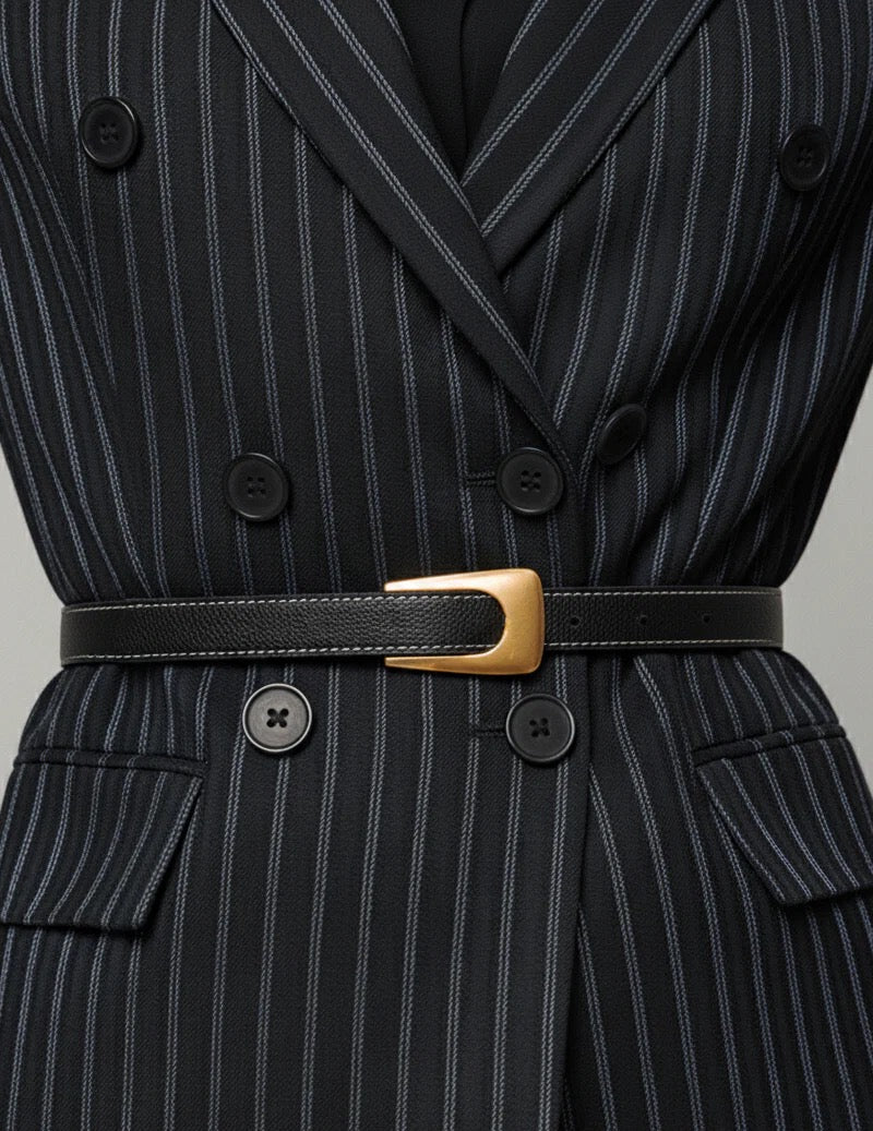 MW Reversible Belt w/ Angular Buckle TAN/BLACK - S