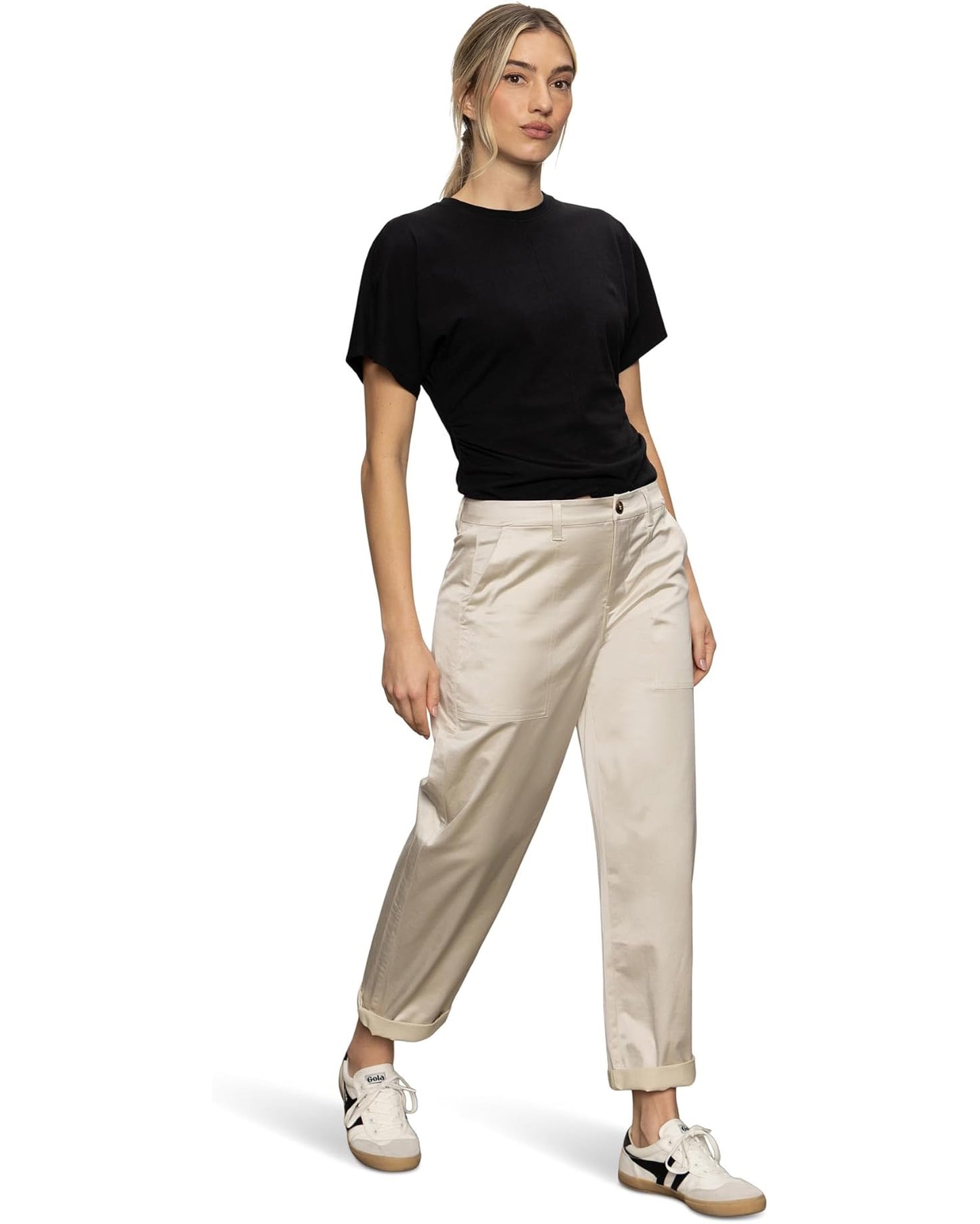 Sanctuary Sateen Tapered Pant - MOTHER OF PEARL
