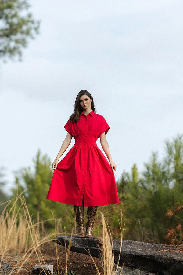 Alden Adair Becca Dress - POPPY PINK