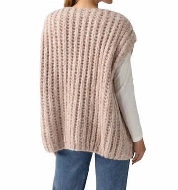 Sanctuary Chunky Sweater Vest - ROSEWOOD MARL