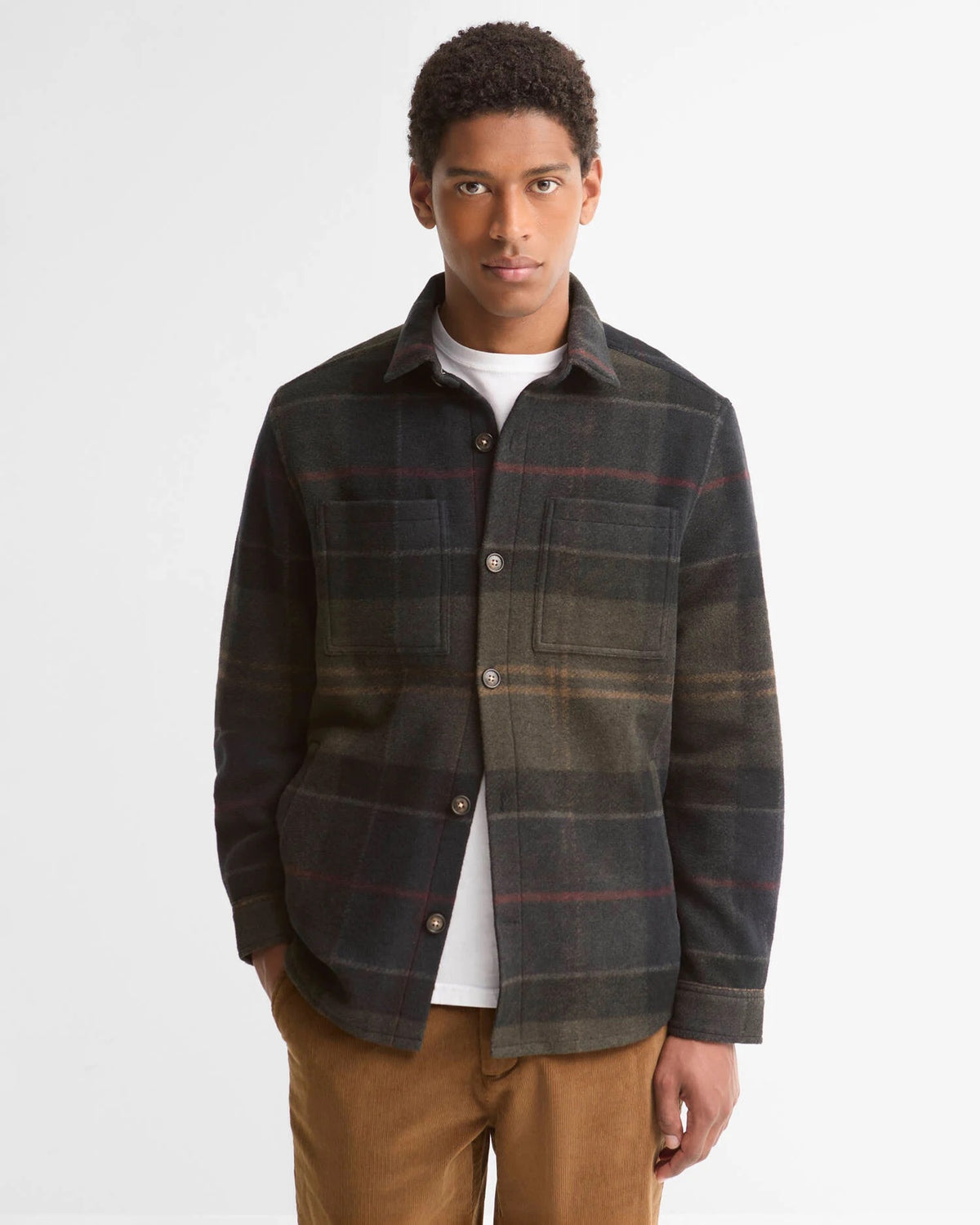 Barbour Woodlane Brushed Check Overshirt - SHADOW
