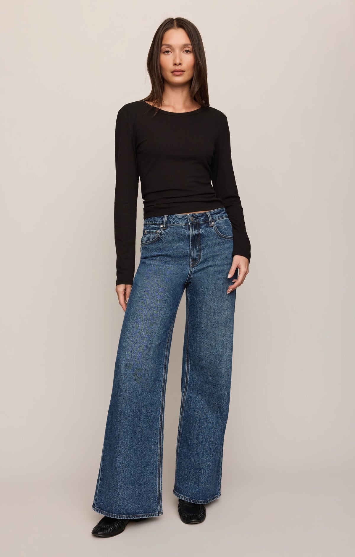 Z Supply Second Skin Crew LS - BLACK