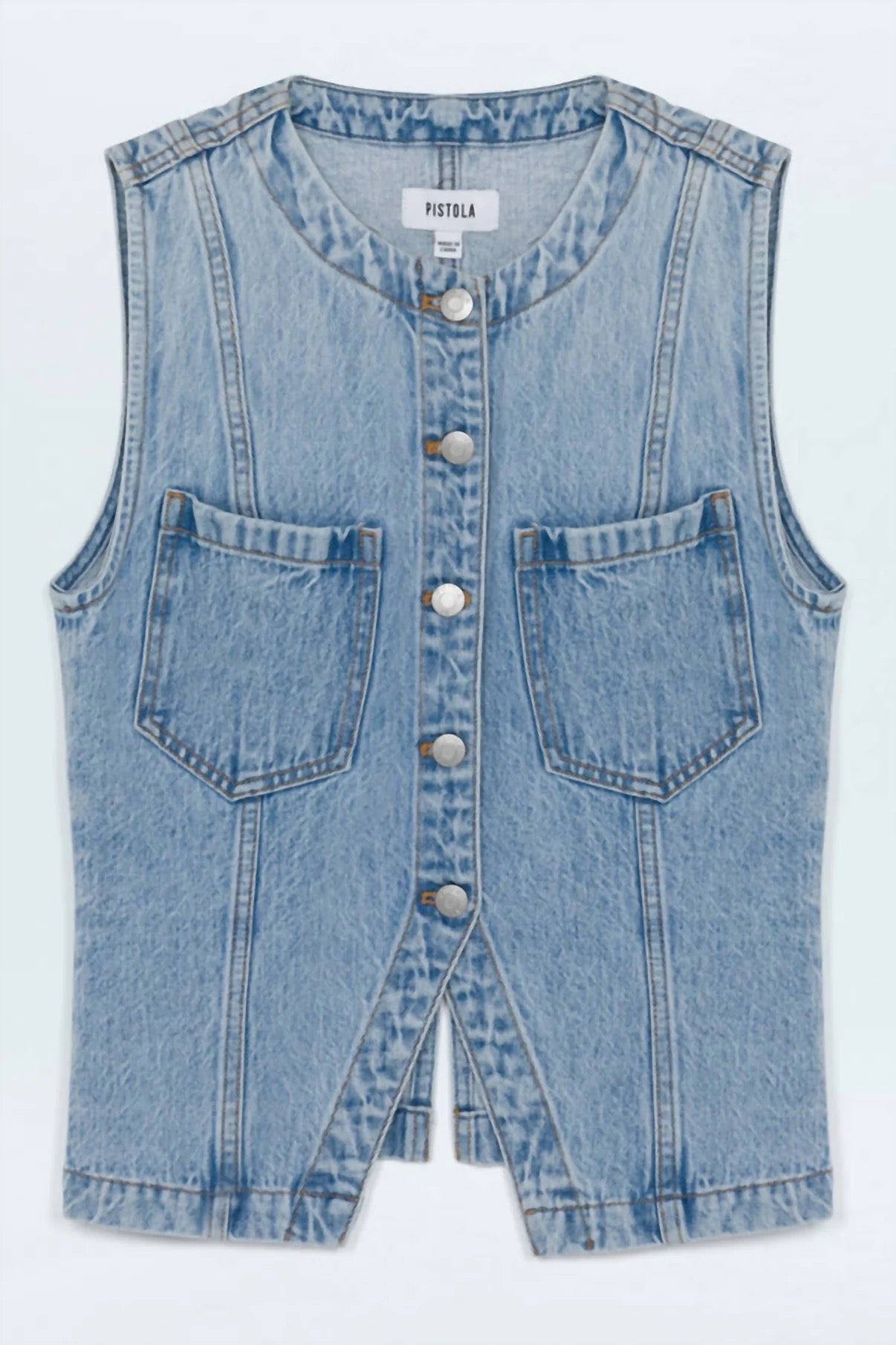 Pistola Gia Fitted Collarless Vest - GAZE