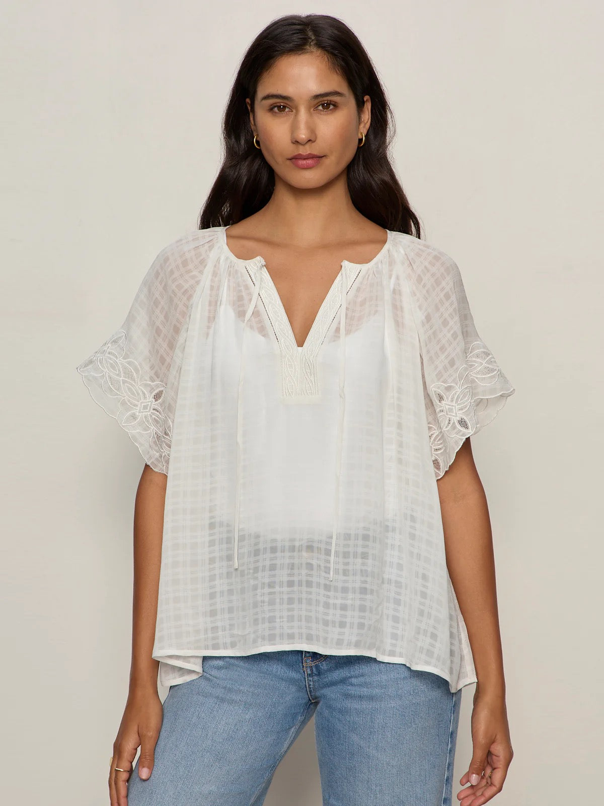 Sanctuary Easy Brunch Embroidered Blouse - CHALK