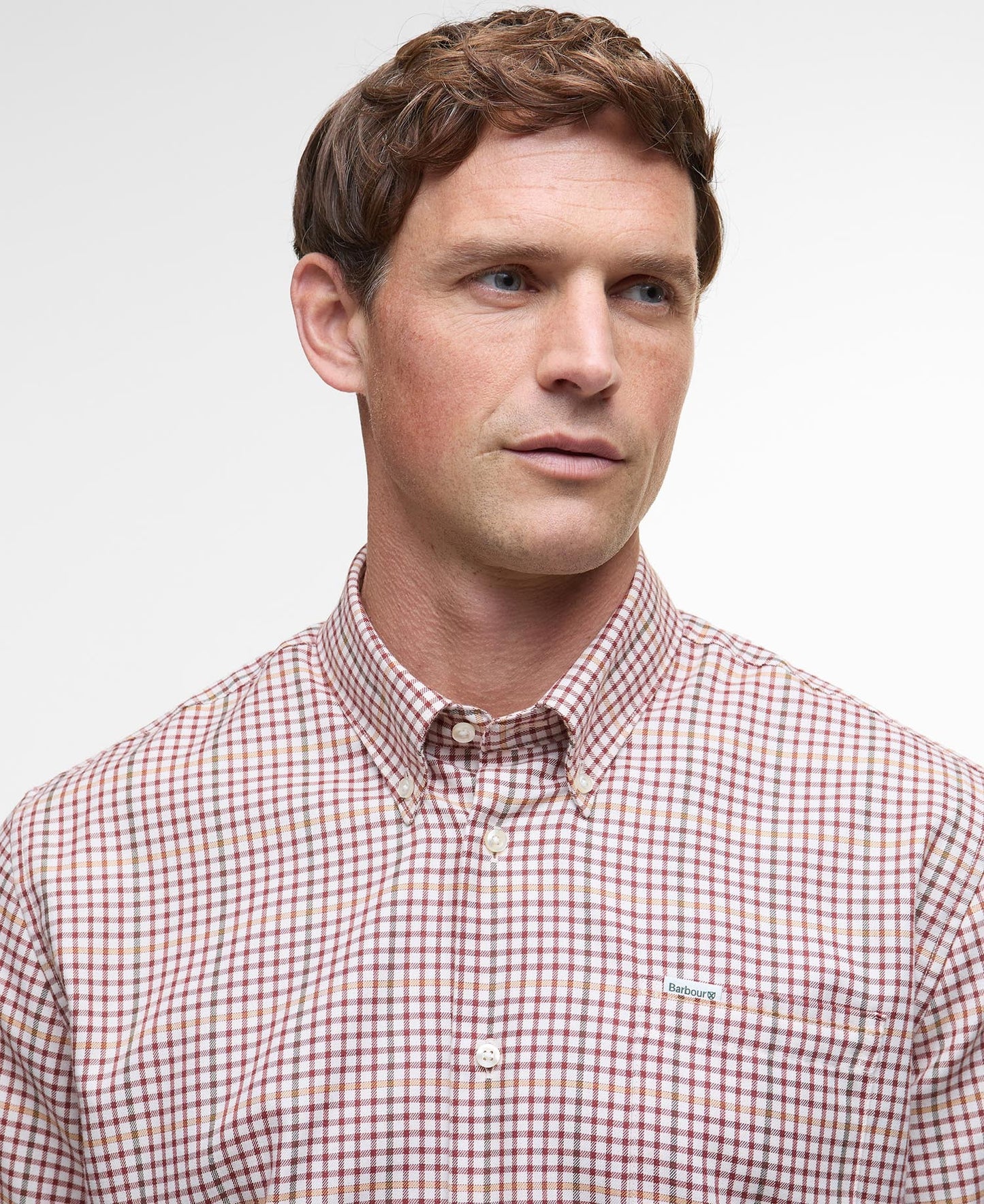 Barbour Henderson Thermo Weave Shirt - FIRED BRICK