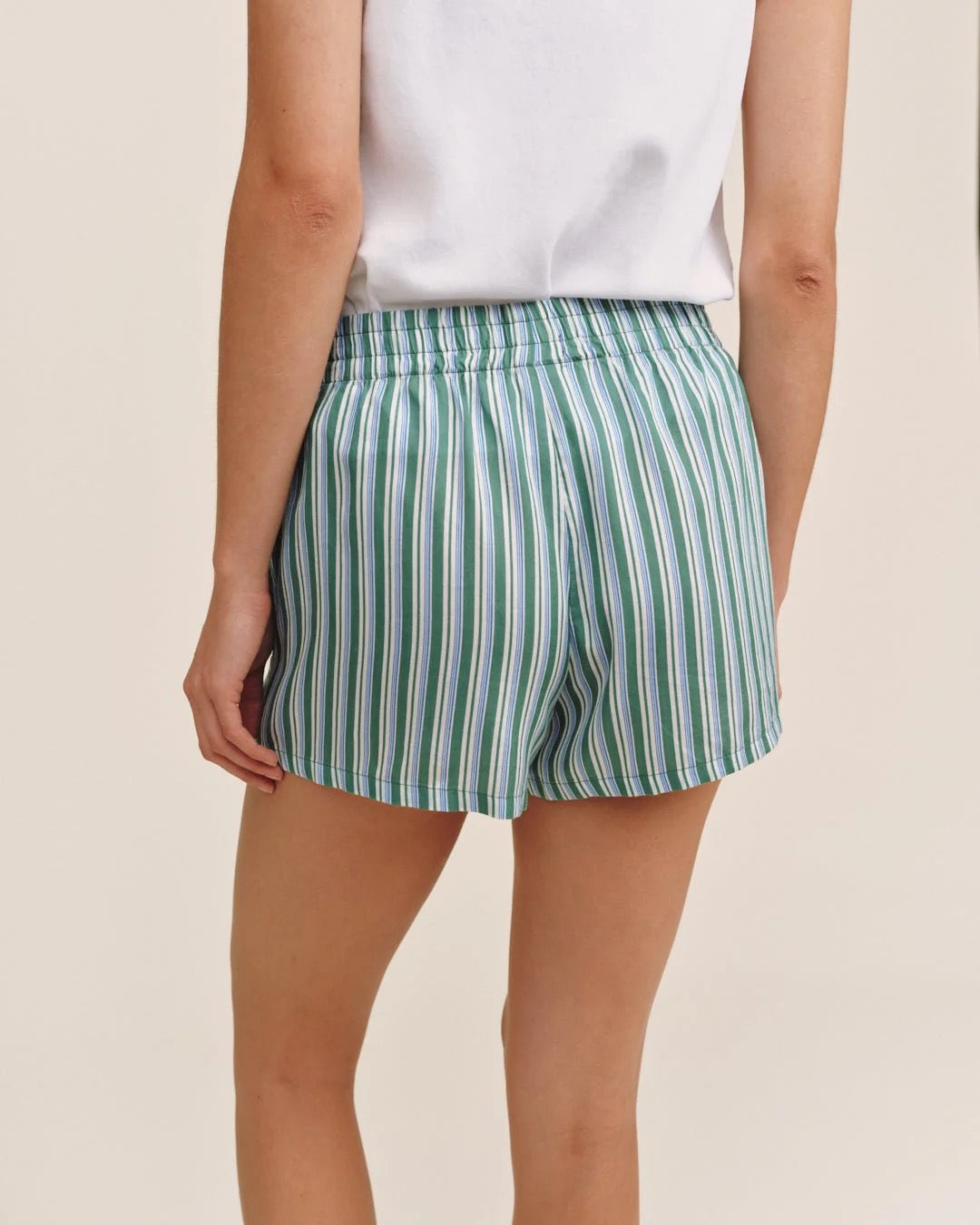 Bella Dahl Boxer Short - EMERALD SURF STRIPE