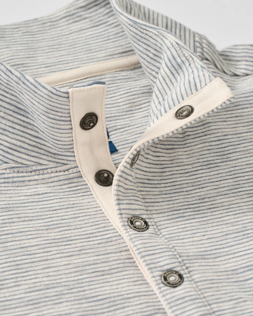 Johnnie-O Cove Striped Cotton Henley - CREAM