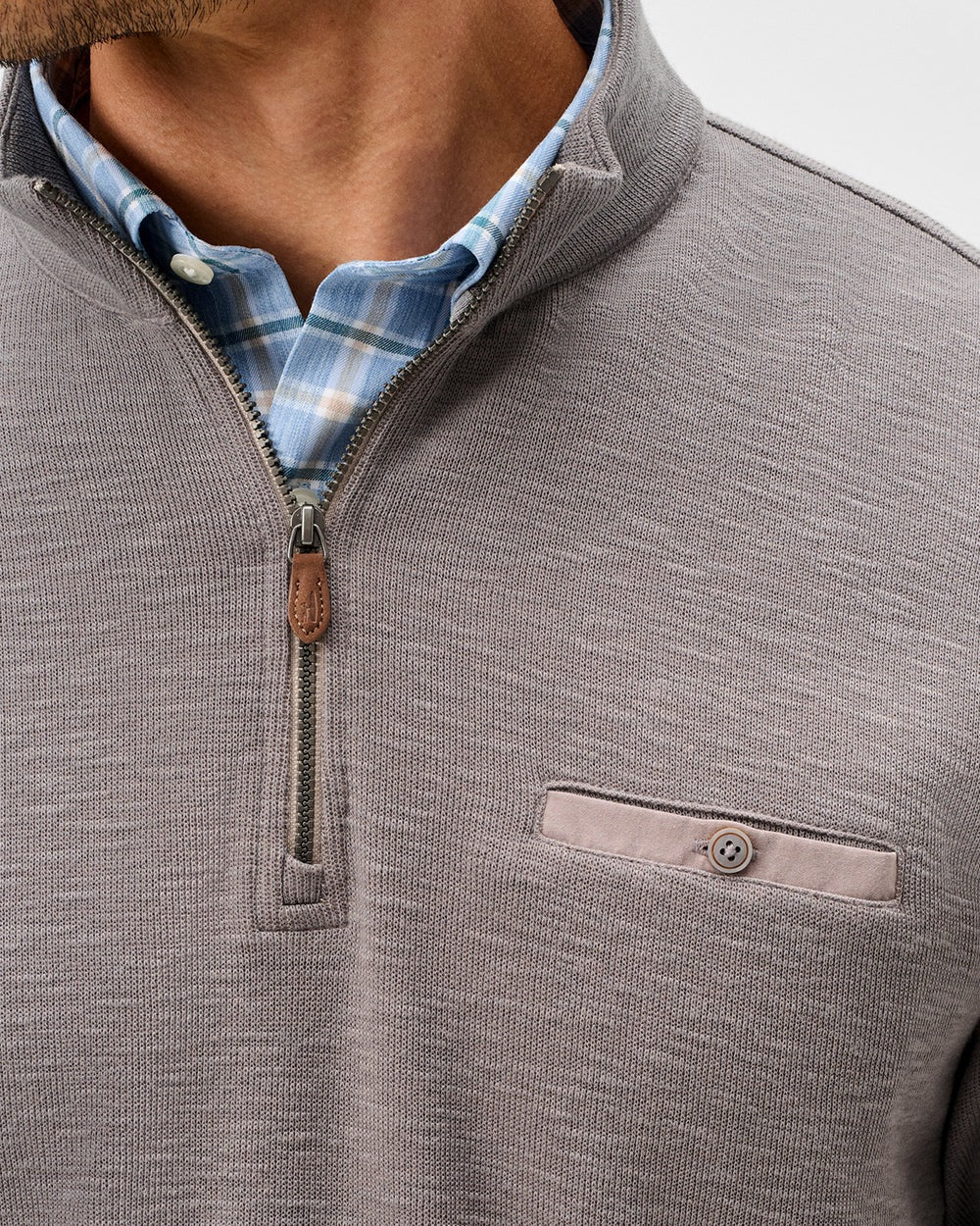 Johnnie-O Flame Stitch 1/4 Zip Pullover THUNDER