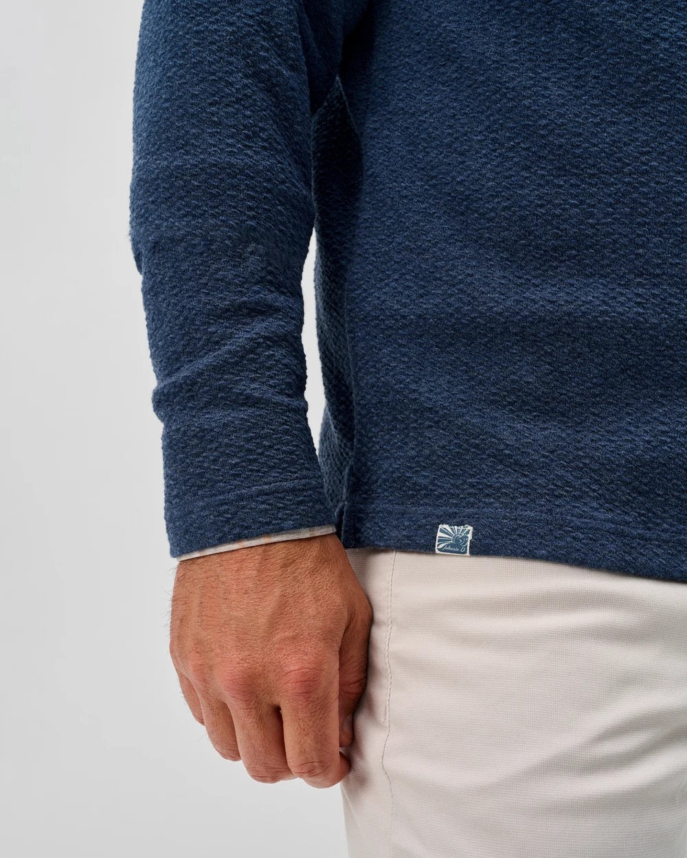 Johnnie-O Ransel Hidden Snap Pullover - NAVY