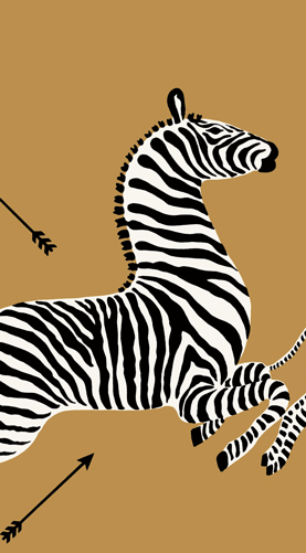 Caspari Guest Towel Zebras - GOLD