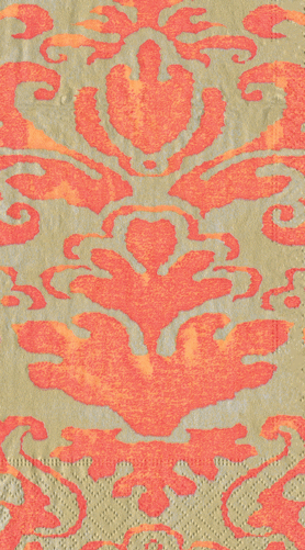 Caspari Guest Towel Palazzo - CORAL