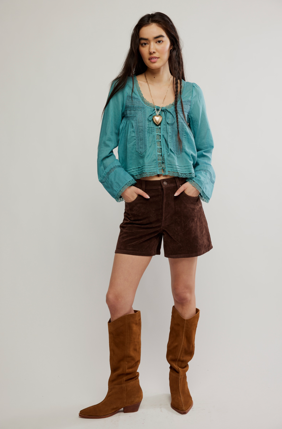 FP Tippi Vegan Suede Short - CHICORY COFFEE