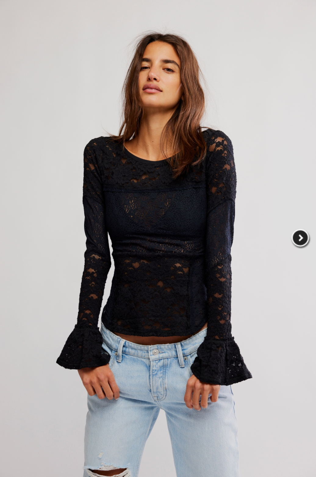 FP Lace Layering LS BLACK