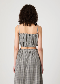 FRENCH CONNECTION Gingham Cropped Top - BLACK GINGHAM