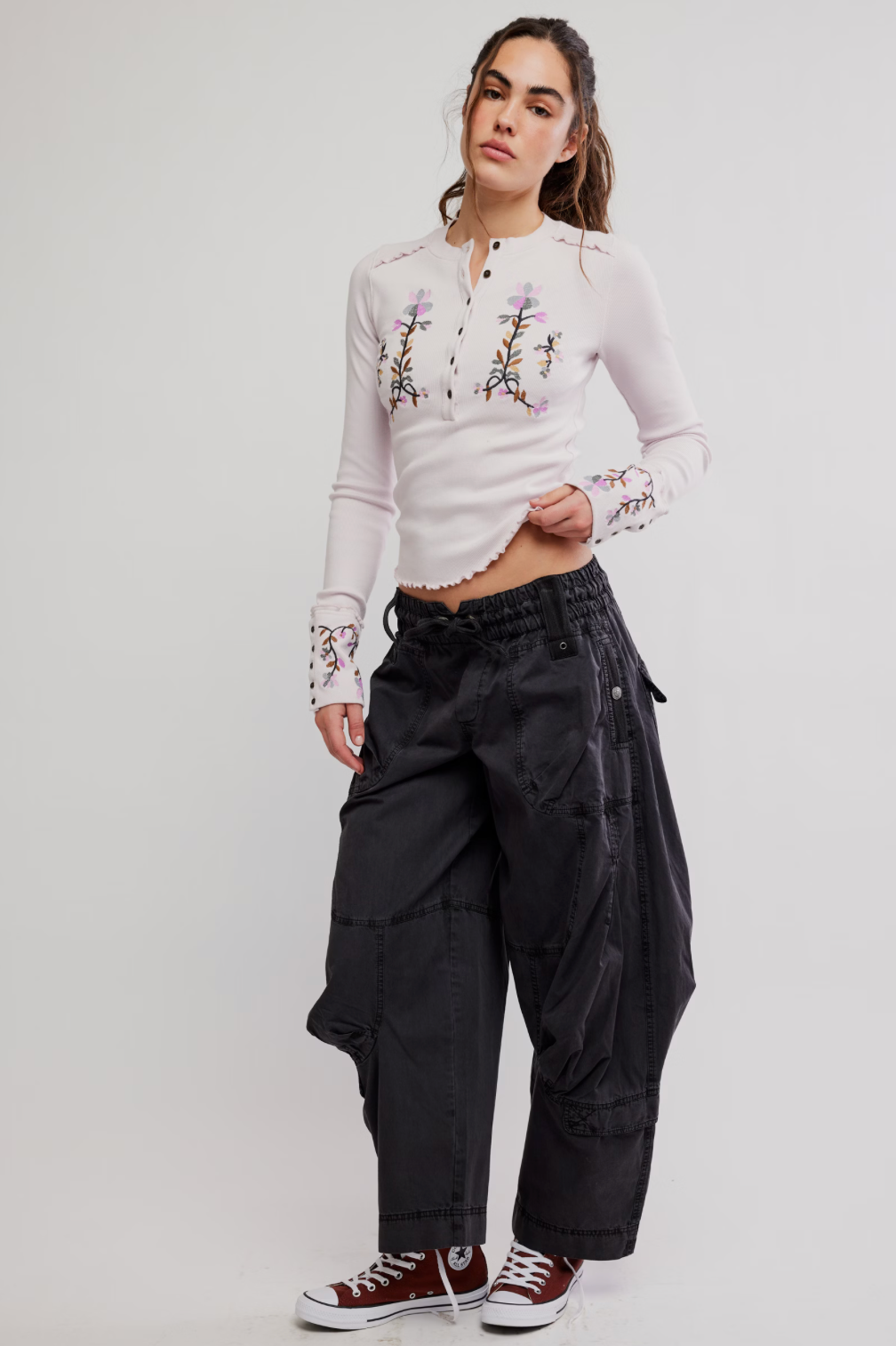 Free People Fleur Embroidered Cuff - LAVENDER COMBO