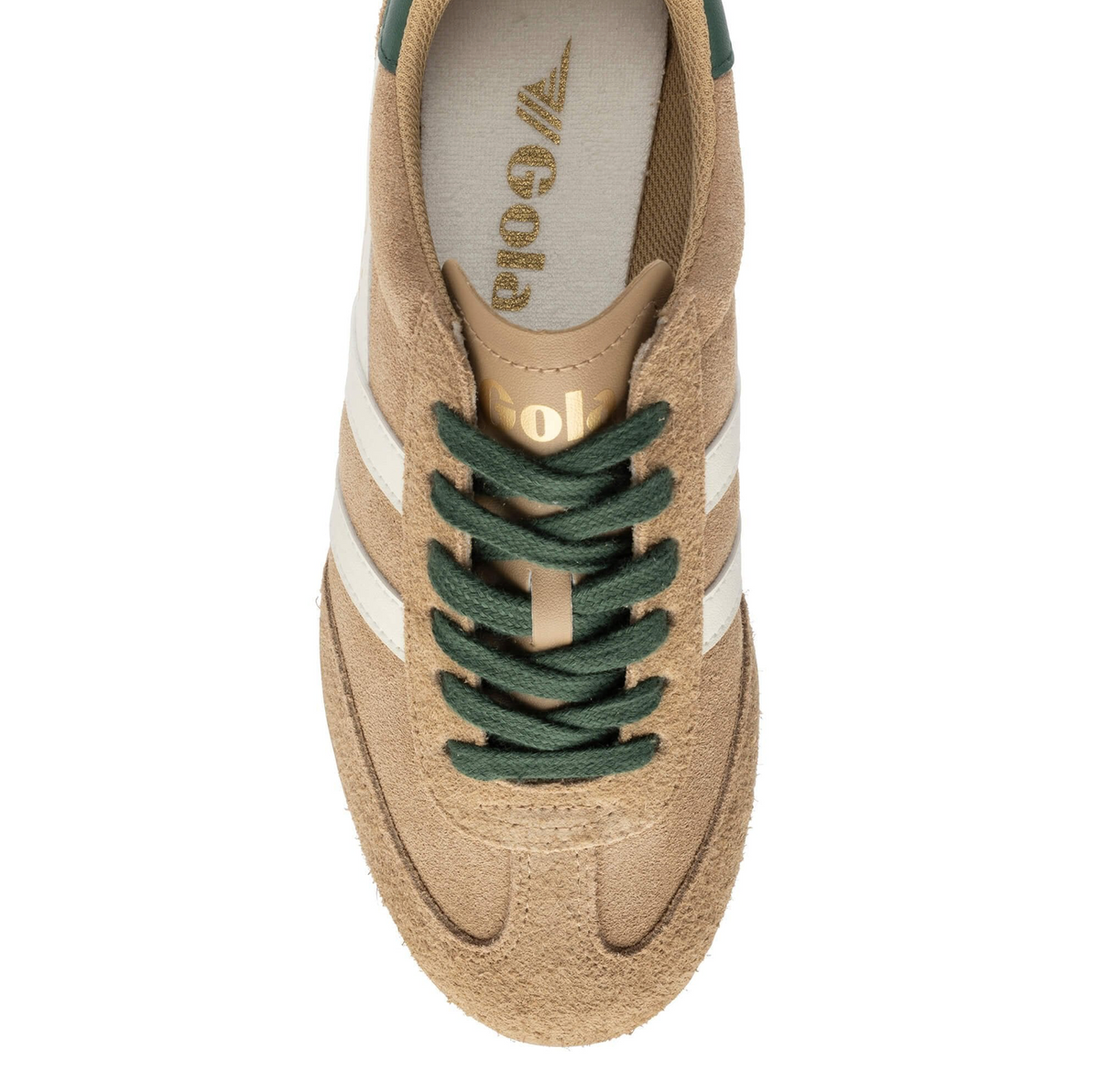 GOLA Sprinter Suede Sneakers - LIGHT CARAMEL/OFF WHITE/EVERGREEN