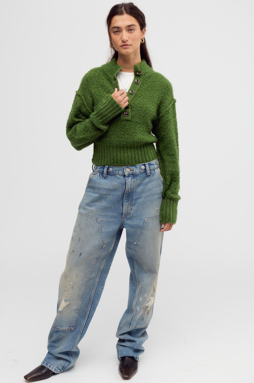 Free People Tucked Henley Pullover - COURTYARD COMBO