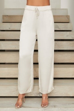 MM Straight Leg Pant with Drawstring Waist BEIGE