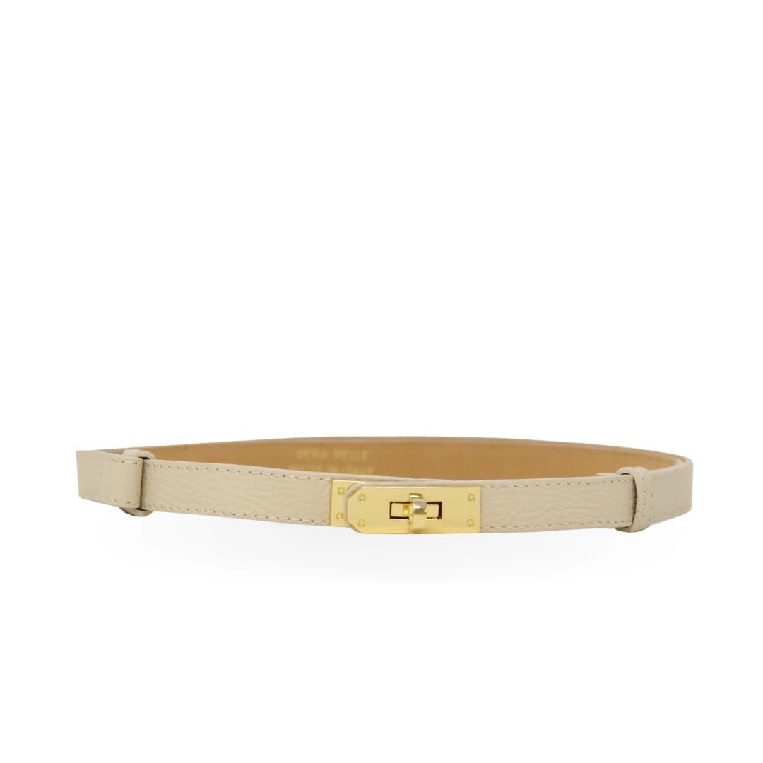 GF Cint 48 Italian Leather Adjustable Belt IVORY