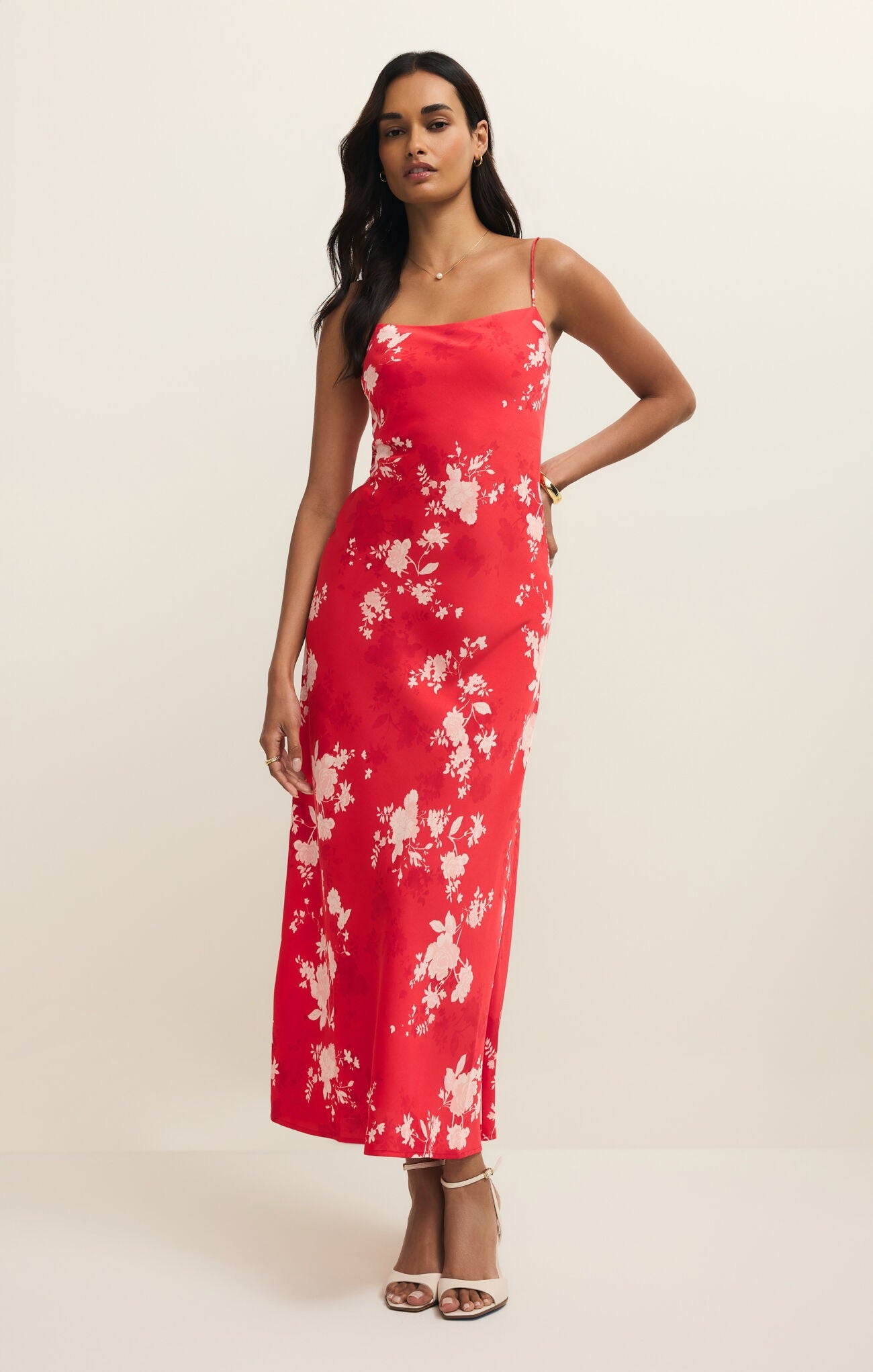 ZS Alyse Darya Floral Maxi Dress KISS ME RED