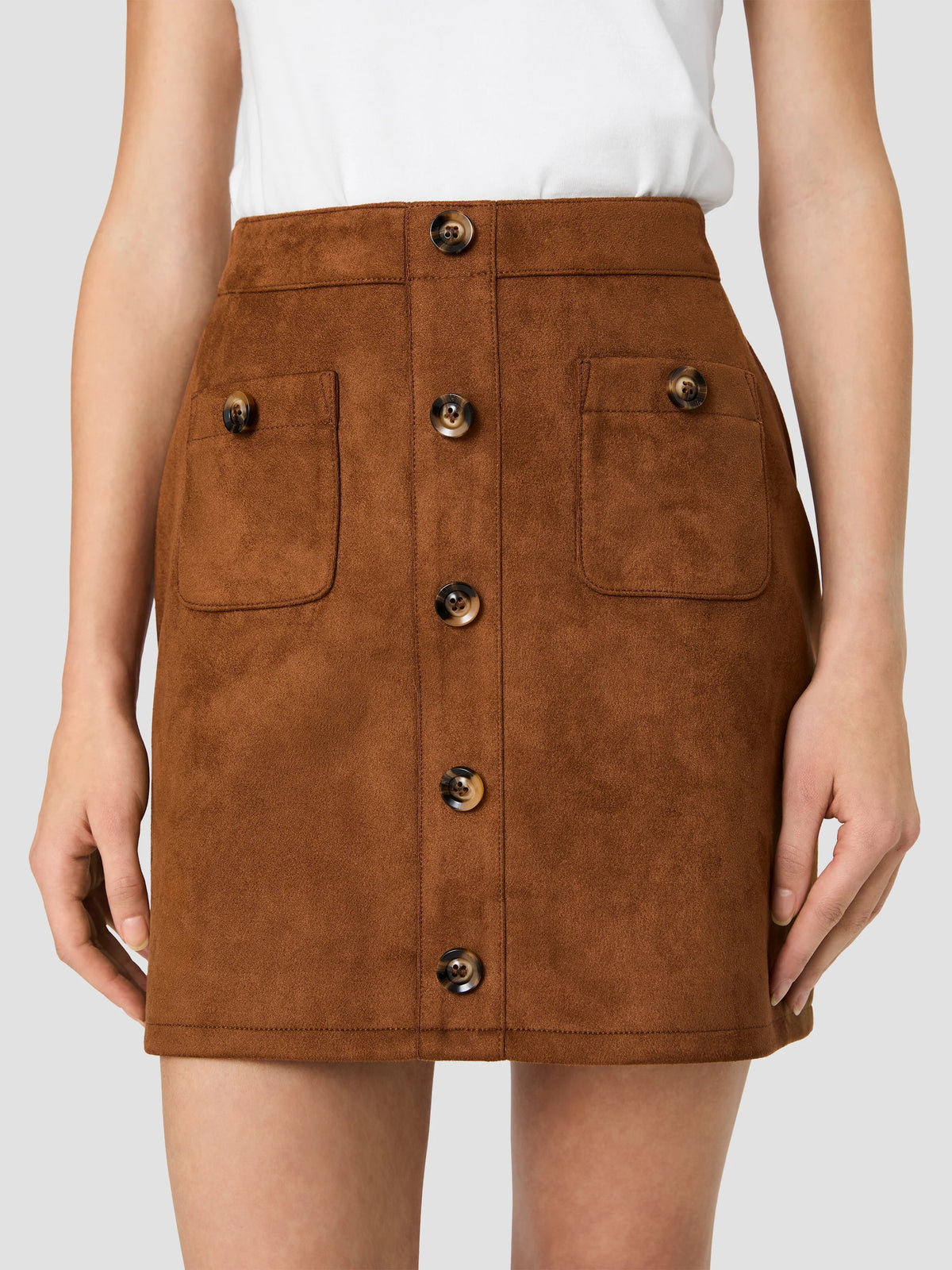 FC Laney Suede Patch Pocket Mini Skirt TAN