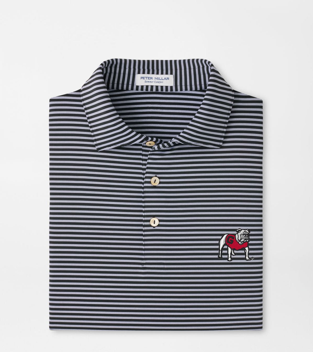 Peter Millar Tiebreaker Stripe Performance Jersey Polo UGA3 - BLACK