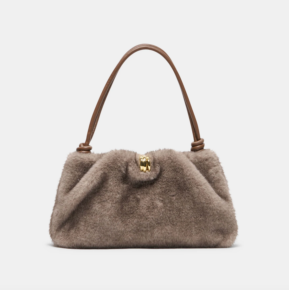 DV Ravel Shoulder Bag GREY FAUX FUR