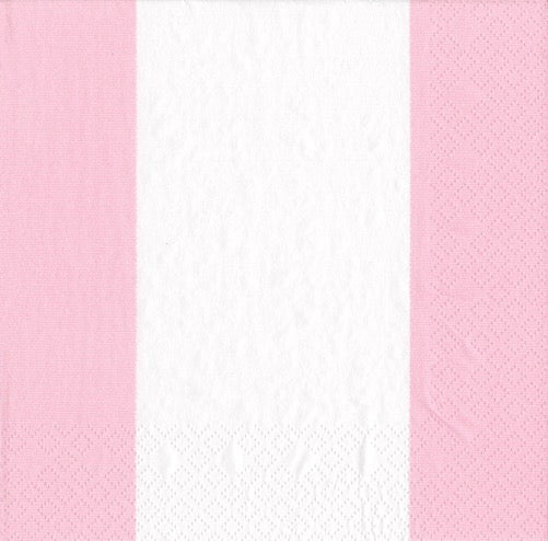 Caspari Bandol Stripe Cocktail Napkin - PINK