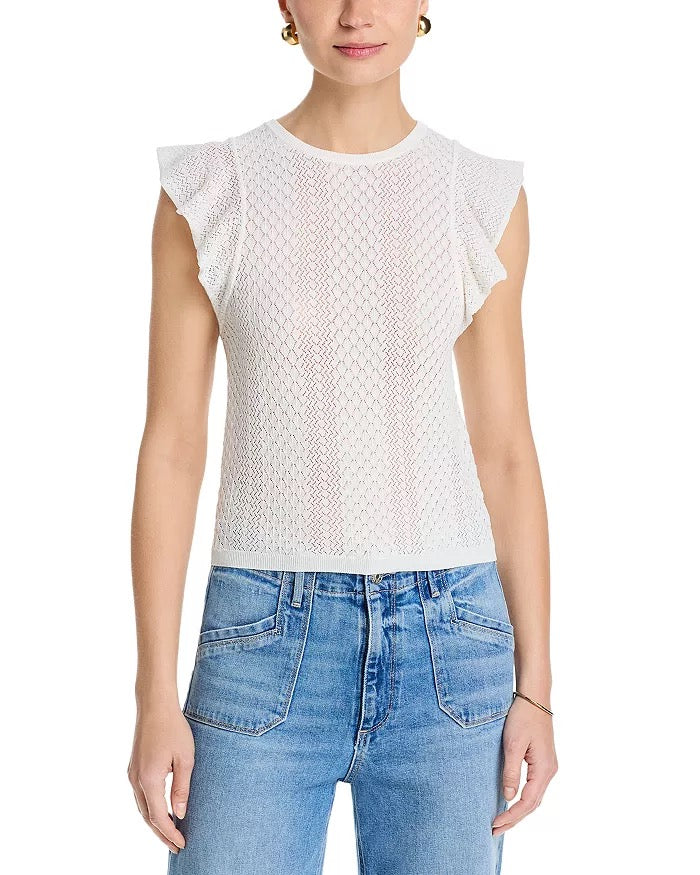 PA Margo Ruffle Sleeve Tank WHITE