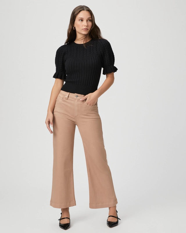 PAIGE Anessa Wide Leg Jean - FRENCH LATTE lUXE COATING