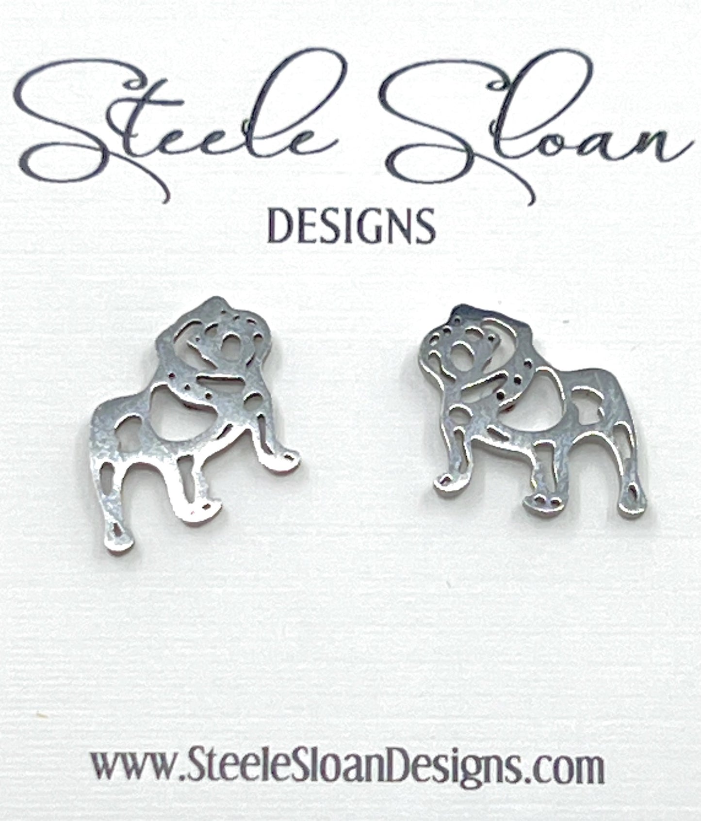 SSD Bulldog Earrings SILVER STAINLESS