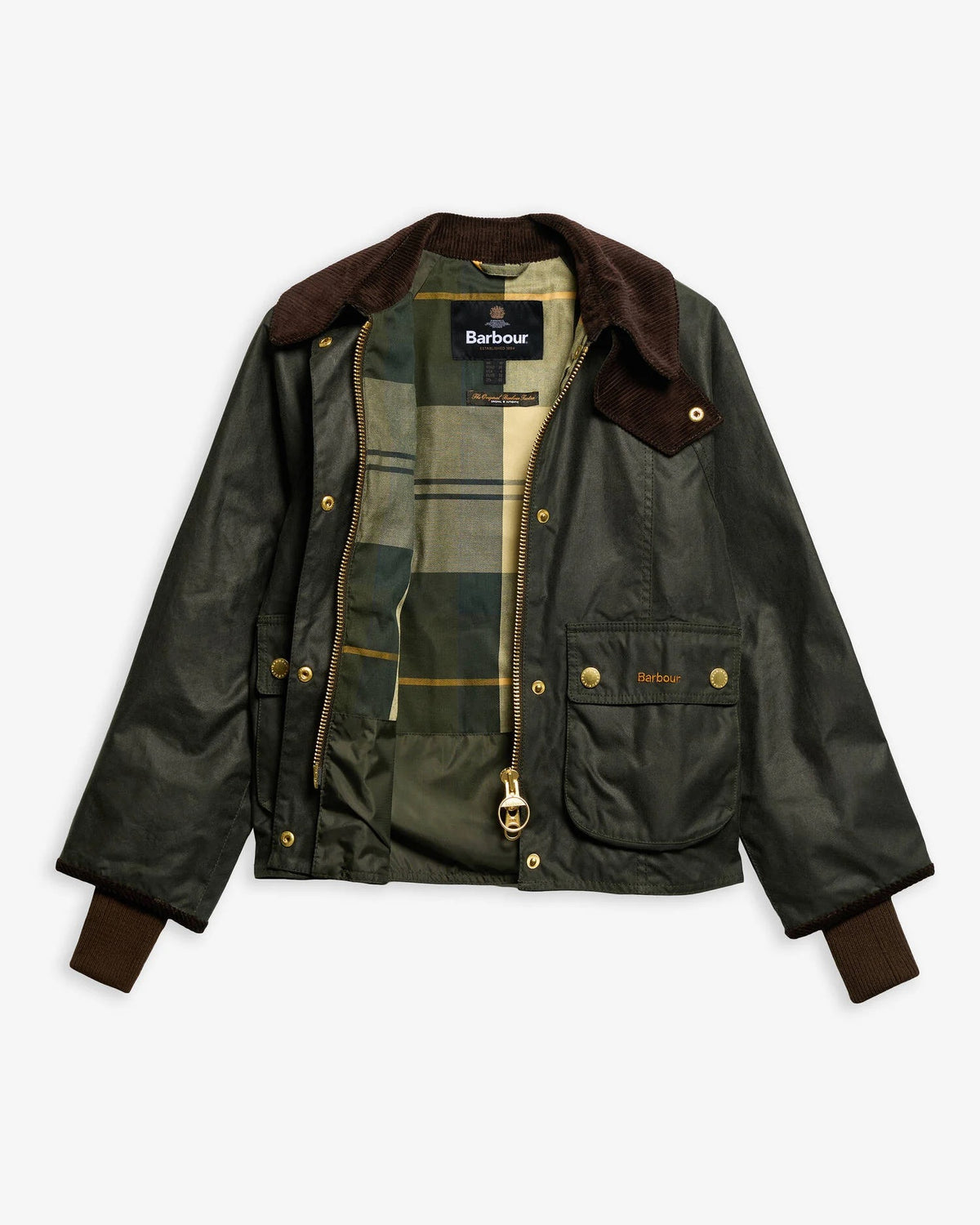 BA Cropped Beadnell Waxed Jacket SAGE/ANCIENT
