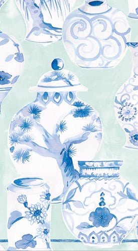 Caspari Glazed Porcelain Guest Towels - CELADON