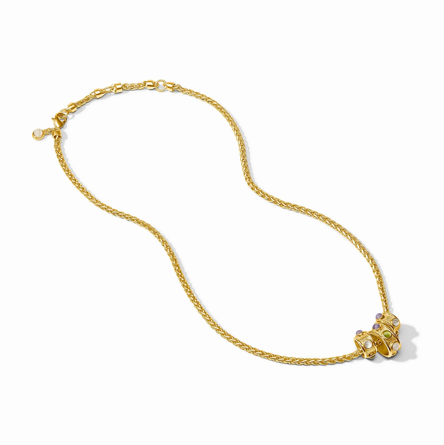 Julie Vos Cobblestone Loop Necklace - MULTI STONE CAT'S EYE