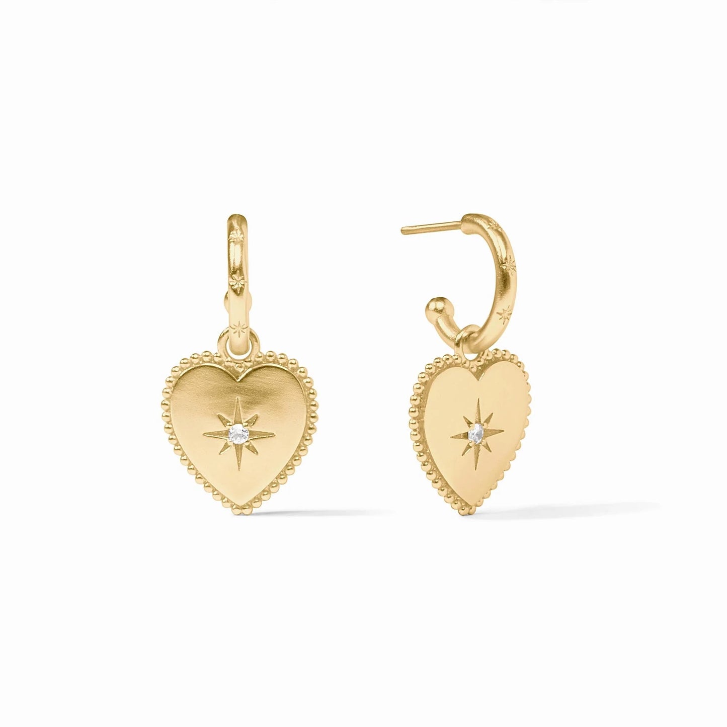 Julie Vos Heart Hoop & Charm Earring CUBIC ZIRCONIA