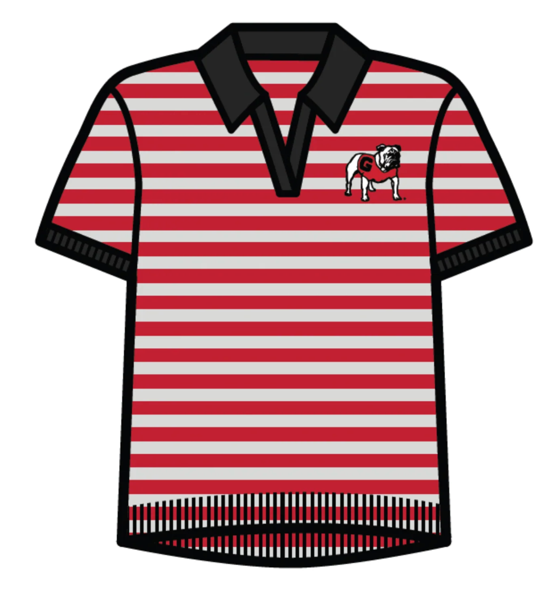 SS The Spirit Stripe Collared Sweater RED/WHITE