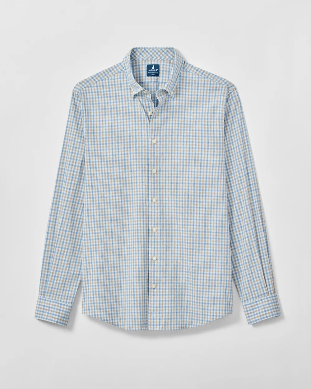 JO Chatham Gingham Performance Woven Shirt GULF BLUE