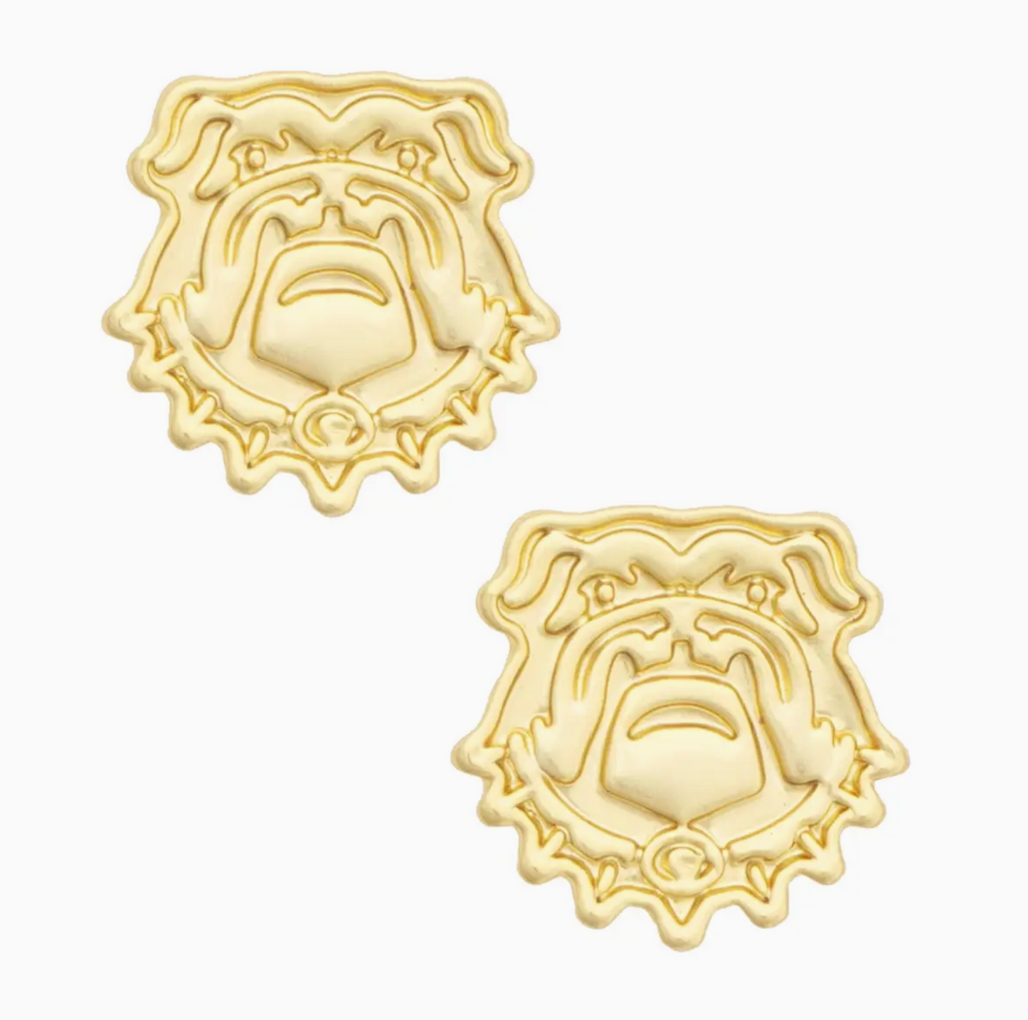 CS Georgia Bulldogs 24K Stamped Logo Stud Earrings