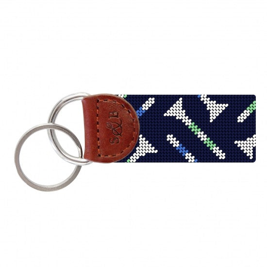 Smathers & Branson Golf Tee Pattern Key Fob - DARK NAVY