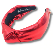 Brianna Cannon Headband - Red Puff Metallic Knotted