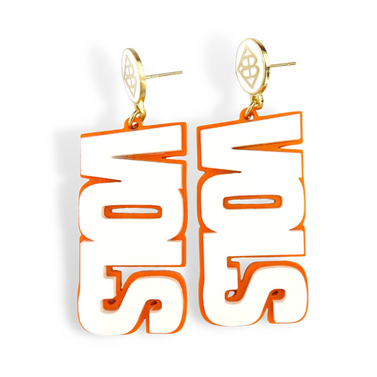 Brianna Cannon - UT VOLS Earrings White/Orange