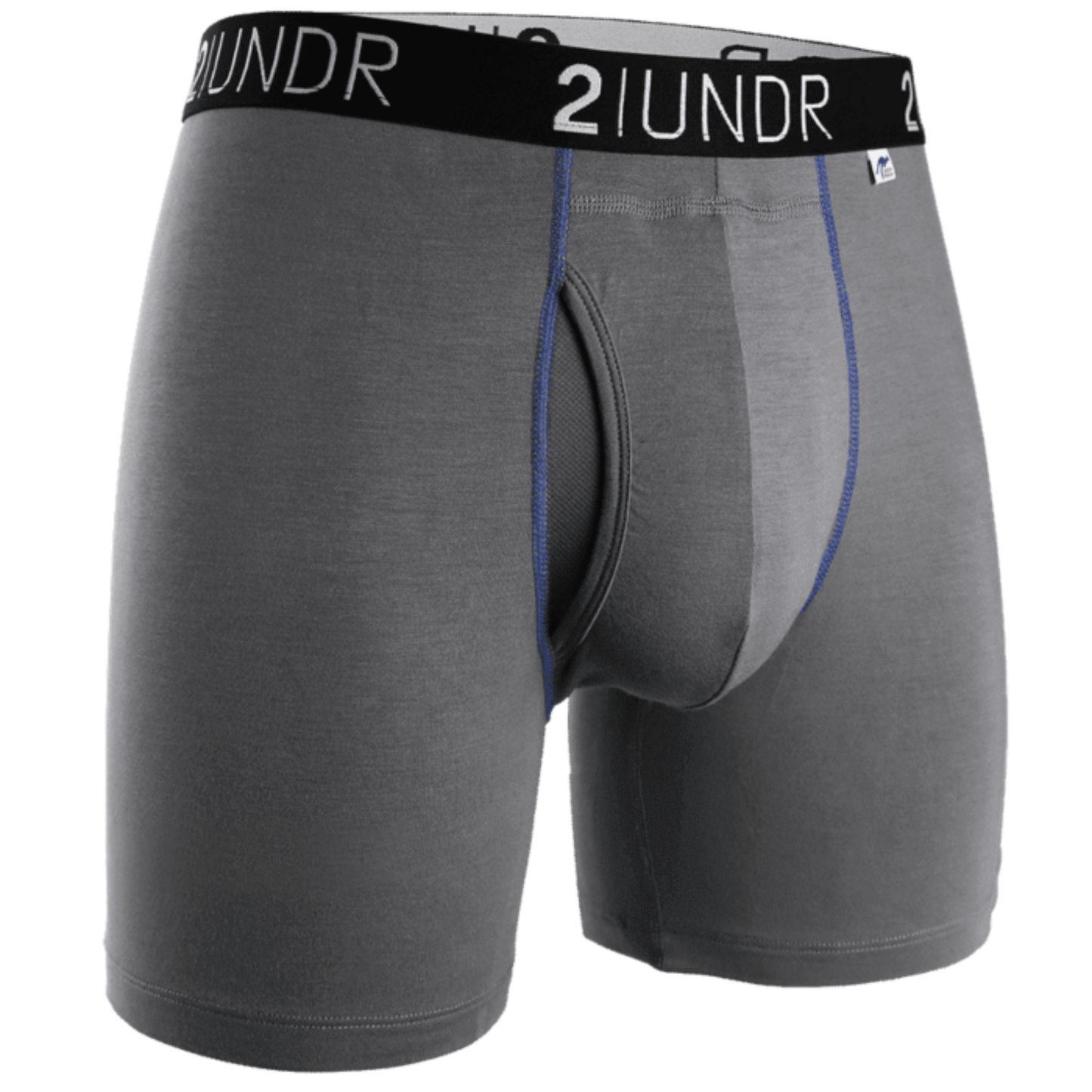 2UNDR Swing Shift 6" Boxer Brief - Grey/Blue