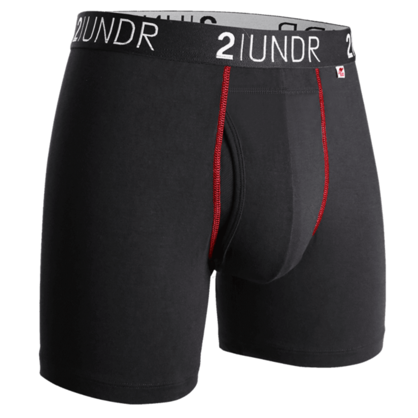 2UNDR Swing Shift 6" Boxer Brief - Black/Red