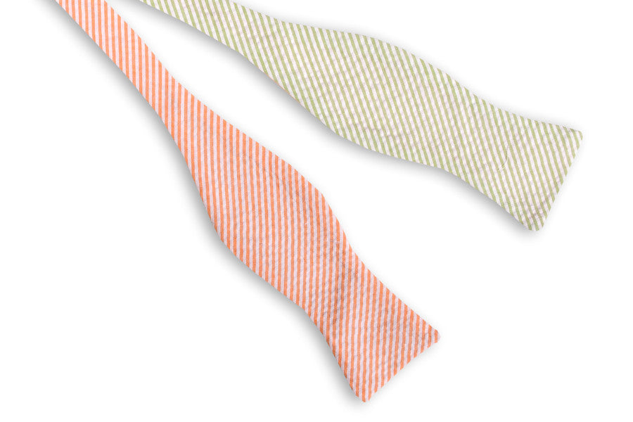 High Cotton Boater Seersucker 4-Way Bow Tie