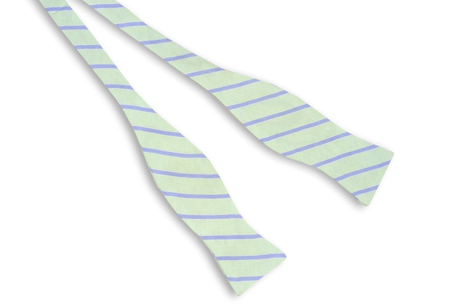 High Cotton Mint and Periwinkle Stripe Bow Tie