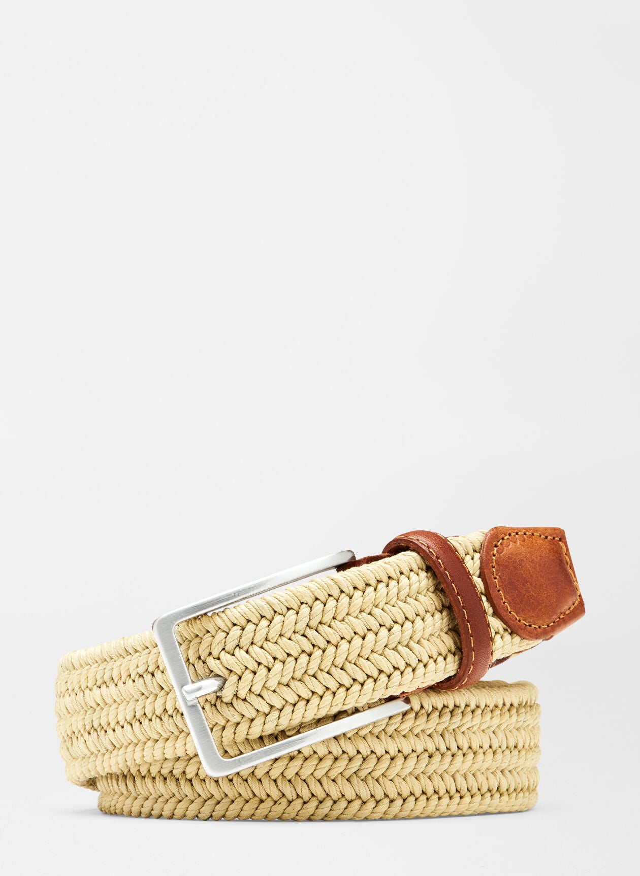 Peter Millar Waxed Braided Belt - Khaki
