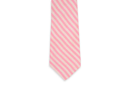 High Cotton Rose/White Linen Stripe Necktie