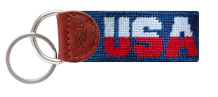 Smathers & Branson USA Needlepoint Key Fob - NAVY
