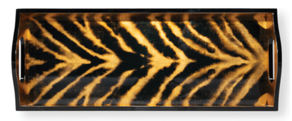 Caspari Lacquer Bar Tray WILD KINGDOM - 20x8